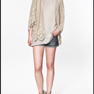 Zara Lace Kimono Jacket Size M